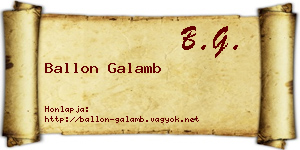 Ballon Galamb névjegykártya